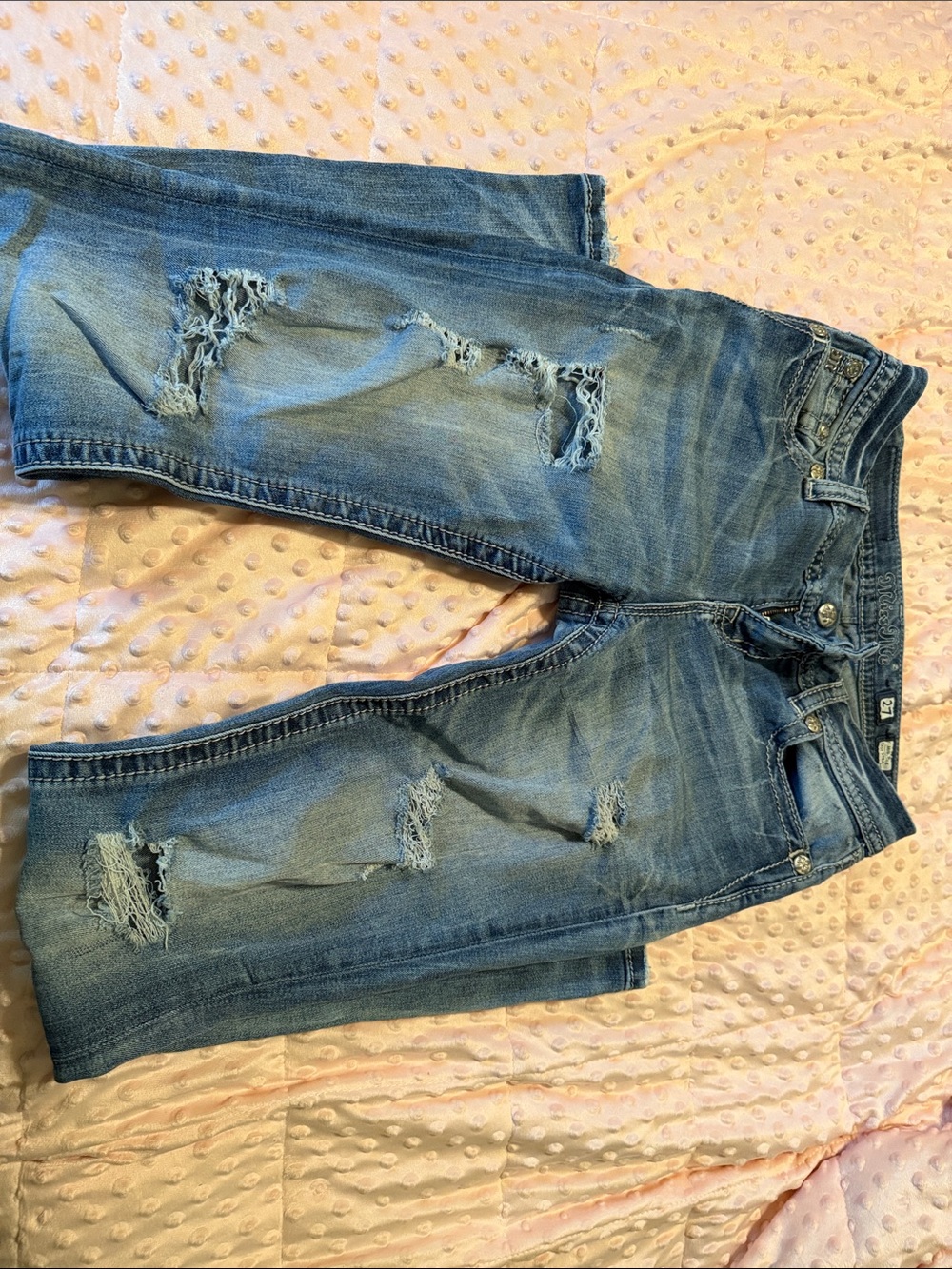 Miss Me Medium Blue Distressed Boyfriend Jeans